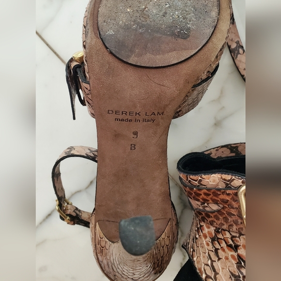 DEREK LAM - size 9-PENNY LOAFER HEELS  - SNAKE SKIN - Picture 7 of 9